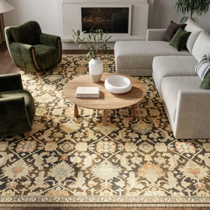 Nourison Antique Bloom Mocha Multicolor ANB02 9ft. x 12ft. Rect. Rug