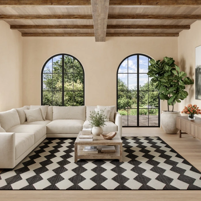Nourison Positano Black POS04 8ft. Square Rug