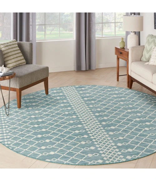 Nourison Positano Aqua POS02 6 ft. X Round Rug