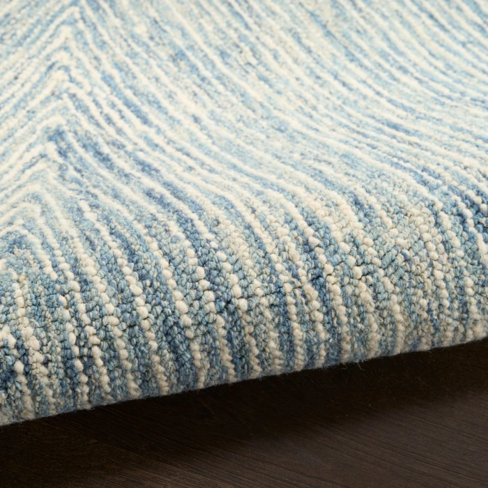 DKNY Pure Angles Ivory Blue ANG01 8 ft. Rect. Rug