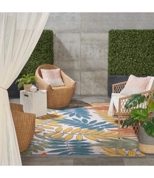 Nourison Aloha Ivory/Multi ALH18 7 ft. X 10 ft. Rect. Rug