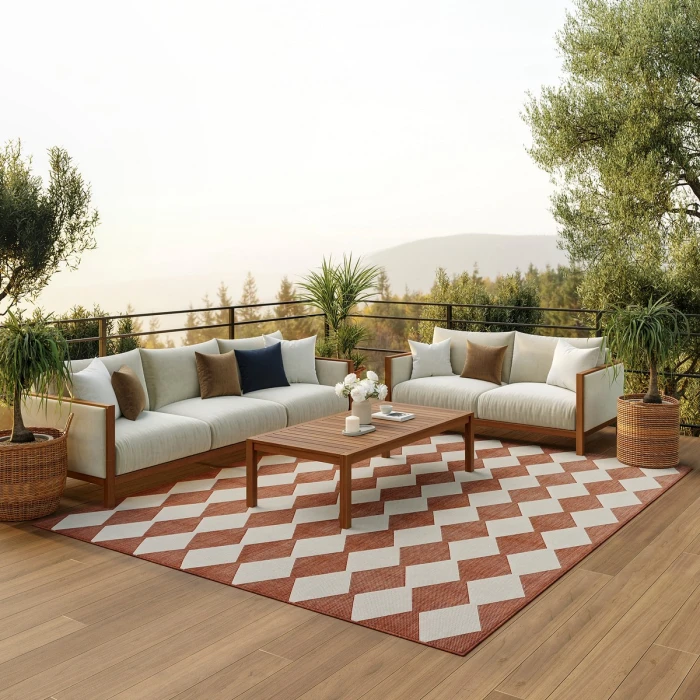 Nourison Positano Terracotta POS04 6 ft. X 9 ft. Rect. Rug