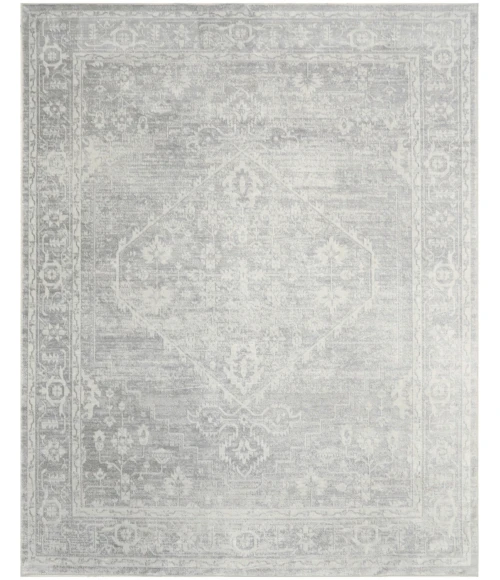 Nourison Astra Machine Washable Light Grey ASW11 7 ft. 10 in. X 10 ft. Rect. Rug