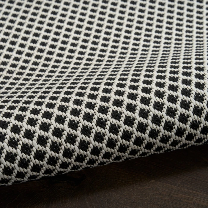Nourison Courtyard Black White COU01 10 ft. X 14 ft. Rect. Rug
