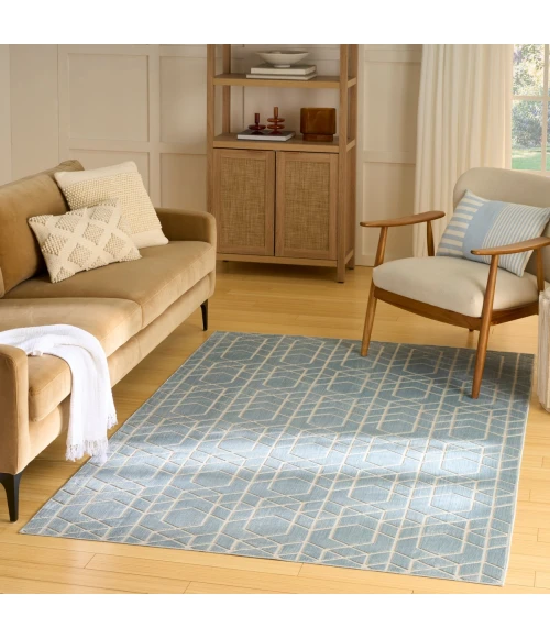 Nourison Washable Charm Blue Ivory WCH01 4 ft. X 6 ft. Rect. Rug