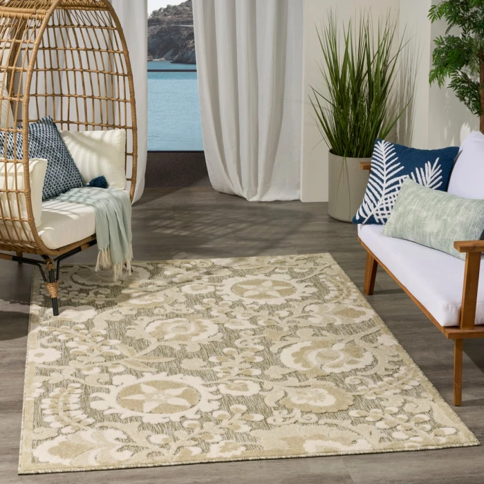 Nourison Aloha Ivory Sage ALH17 3 ft. 6 in. X 5 ft. 6 in. Rect. Rug