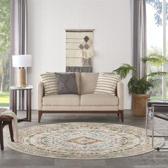 Nourison Home Thalia Multicolored THL04 7’10” x Round Round Rug