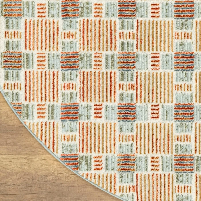 Nourison Nordic Rust Multicolor NRC14 5ft. x Round Round Rug
