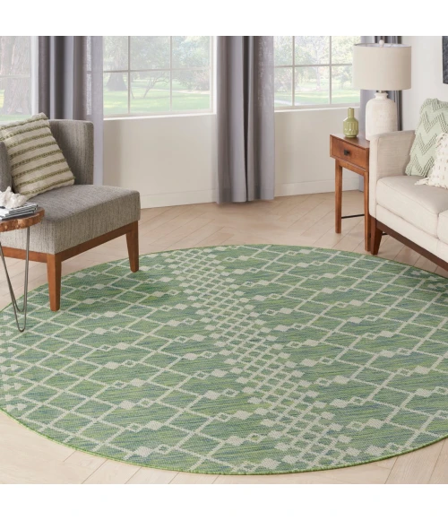 Nourison Positano Blue Green POS02 8 ft. X Round Rug