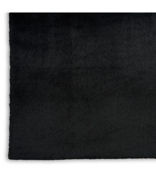 Nourison Soft Plush Rabbit Fur Black SFF01 5 ft. X 7 ft. Rect. Rug