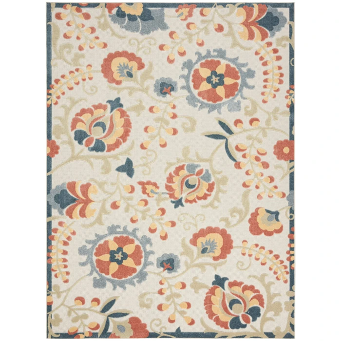 Nourison Aloha Grey Multicolor ALH17 7 ft. 10 in. X 10 ft. 6 in. Rect. Rug