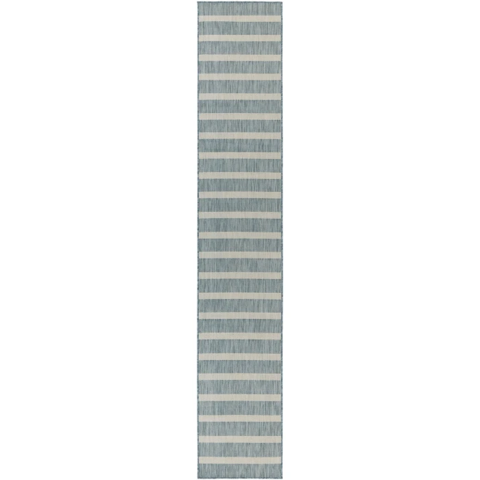 Nourison Positano Aqua Ivory POS03 2 ft. 2 in. X 12 ft. Rect. Rug