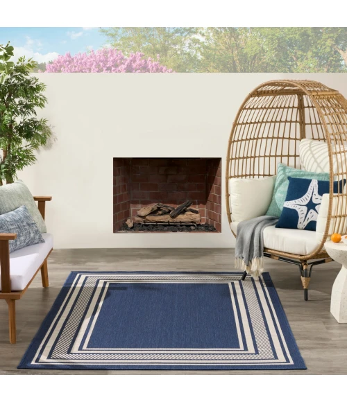 Nourison Horizon Indoor/Outdoor Navy HOZ03 4 ft. X 6 ft. Rect. Rug