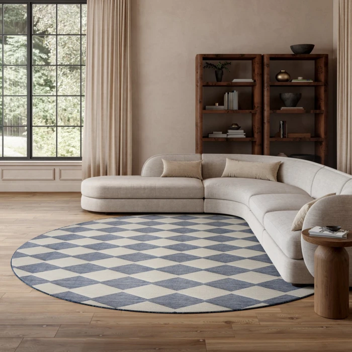 Nourison Positano Navy Blue POS04 12ft. Round Rug