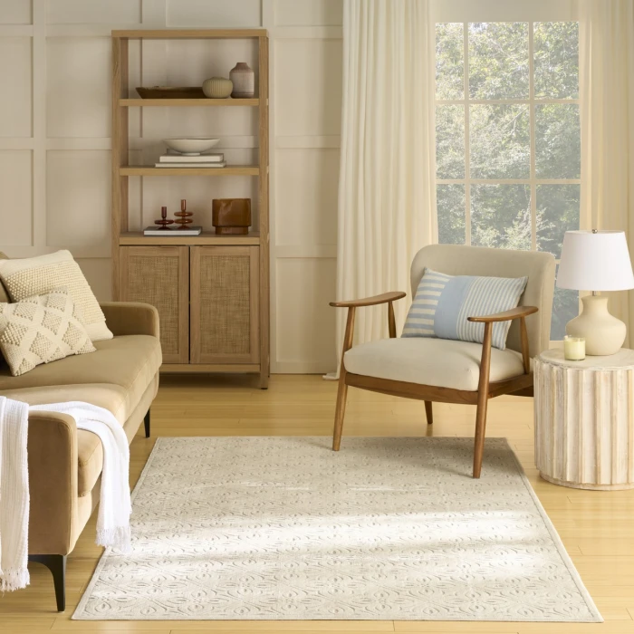 Nourison Home Washable Charm Cream / Ivory WCH03 5ft. x 7ft. Rect. Rug