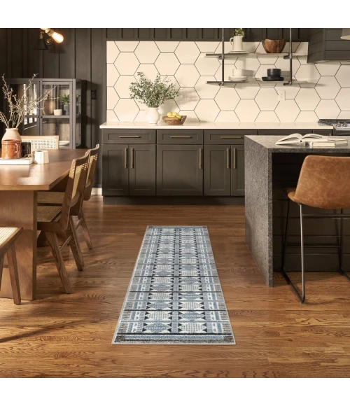 Nourison Nordic Blue NRC06 2 ft. X 6 ft. Rect. Rug