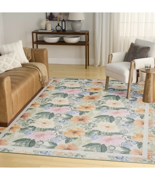 Nourison Home Botanical Washables Cream / Ivory BOT01 5ft. x 7ft. Rect. Rug