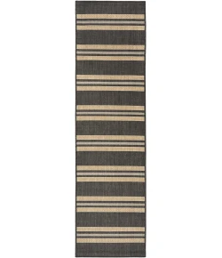 Nourison Home Horizon Indoor/Outdoor Black HOZ05 2ft.2in. x 8ft. Rect. Rug