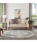 Nourison Astra Machine Washable Grey Blue ASW12 7ft.10in. Round Rug