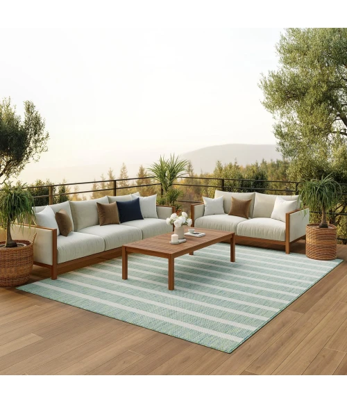 Nourison Positano Blue Green Ivory POS03 8 ft. X 10 ft. Rect. Rug