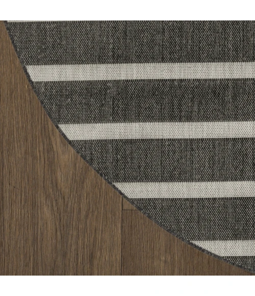 Nourison Positano Black Ivory POS03 5ft. Round Rug