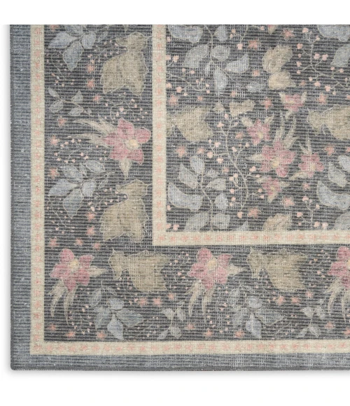 Nourison Home Botanical Washables Grey BOT03 5ft. x 7ft. Rect. Rug