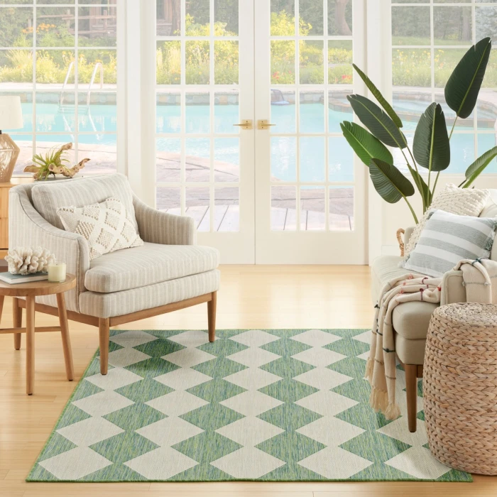 Nourison Positano Blue Green POS04 4 ft. X 6 ft. Rect. Rug