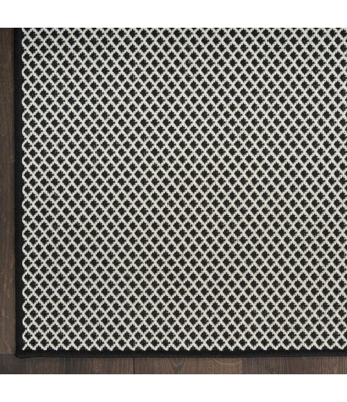 Nourison Courtyard Black White COU01 8 ft. X 10 ft. Rect. Rug
