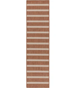 Nourison Home Positano POS03 Terracotta Ivory 2 ft. 2 in. X 10 ft. Area Rug