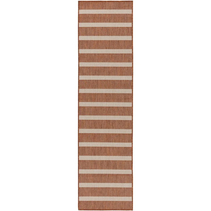 Nourison Positano Terracotta Ivory POS03 2 ft. 2 in. X 10 ft. Rect. Rug