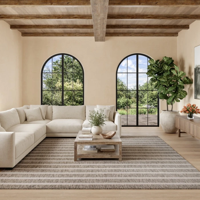 Nourison Positano Grey Ivory POS03 8ft. Square Rug