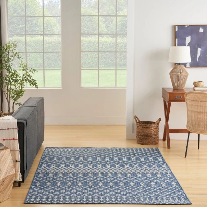Nourison Positano Navy Blue POS02 5 ft. X 7 ft. Rect. Rug