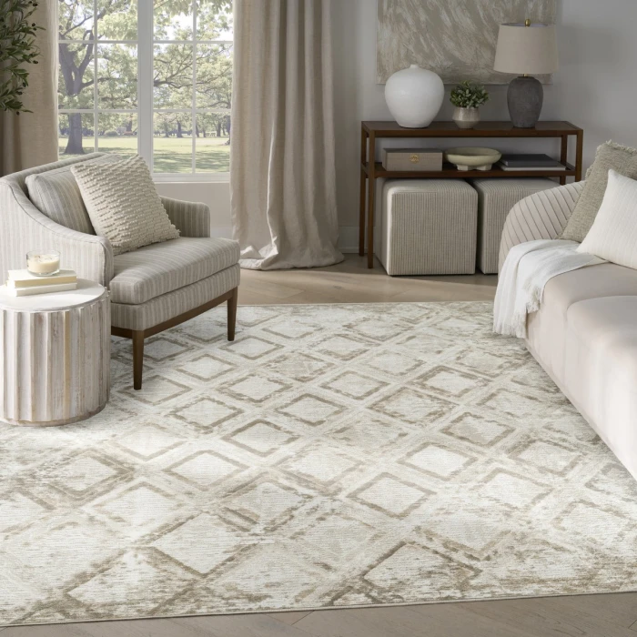 Nourison Dekor Ivory Taupe DEK05 7 ft. 10 in. X 9 ft. 10 in. Rect. Rug