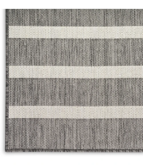 Nourison Positano Charcoal Ivory POS03 12ft. Square Rug