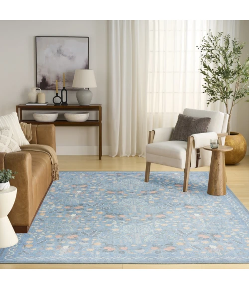 Nourison Home Botanical Washables Blue BOT04 5ft. x 7ft. Rect. Rug