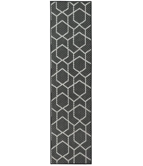 Nourison Horizon Indoor/Outdoor Black HOZ01 2 ft. X 6 ft. Rect. Rug