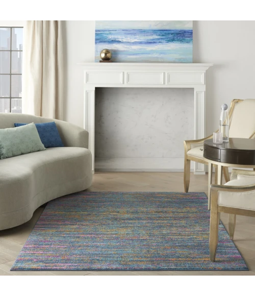 Nourison Passion Blue Multicolor PSN35 5ft.3in. x 7ft.3in. Rect. Rug