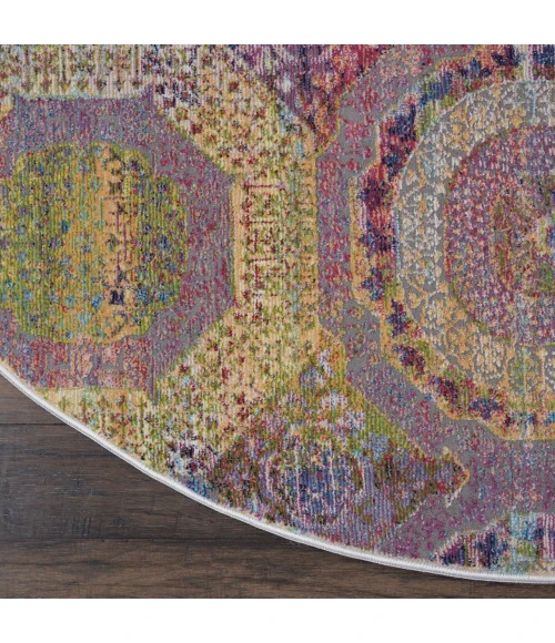 Nourison Home Ankara Global Multicolored ANR05 6ft. x Round Round Rug
