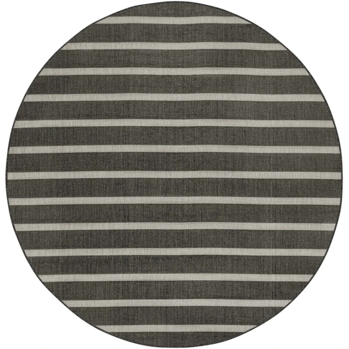 Nourison Positano Black Ivory POS03 8ft. Round Rug