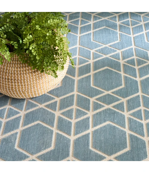 Nourison Washable Charm Blue Ivory WCH01 4 ft. X 6 ft. Rect. Rug