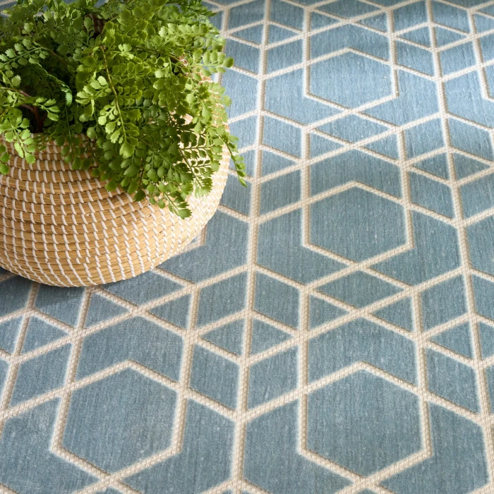 Nourison Washable Charm Blue Ivory WCH01 4 ft. X 6 ft. Rect. Rug