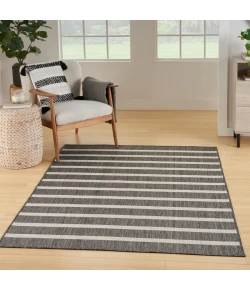 Nourison Home Positano POS03 Charcoal Ivory 5 ft. X 7 ft. Area Rug
