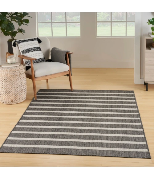 Nourison Positano Charcoal Ivory POS03 5 ft. X 7 ft. Rect. Rug