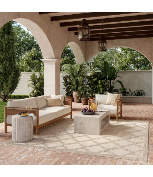 Nourison Easy Care Cream NES01 10 ft. X 14 ft. Rect. Rug