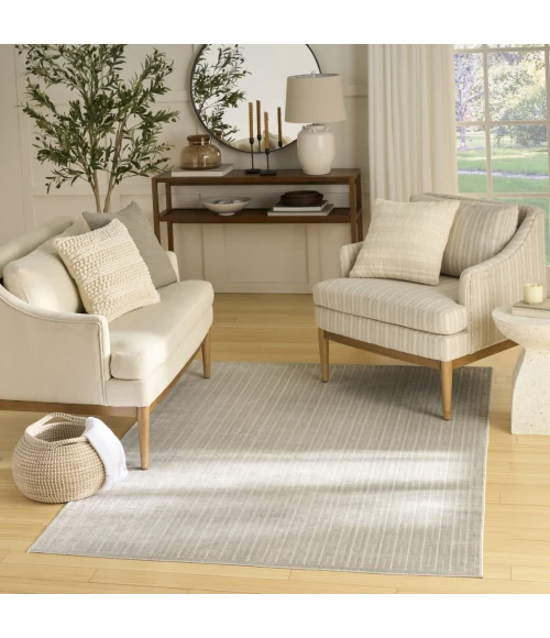 Nourison Home Washable Charm Grey WCH02 5ft. x 7ft. Rect. Rug