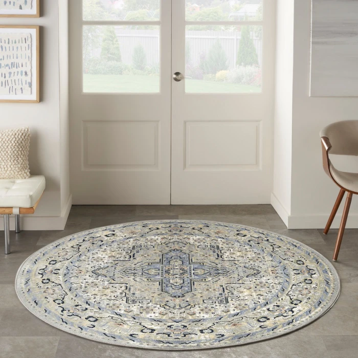 Nourison Nourison Essentials Persian Blue NRE07 6 ft. X Round Rug