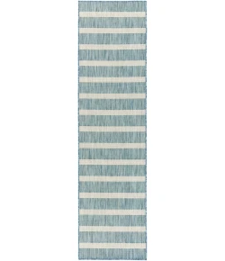 Nourison Home Positano POS03 Aqua Ivory 2 ft. 2 in. X 10 ft. Area Rug