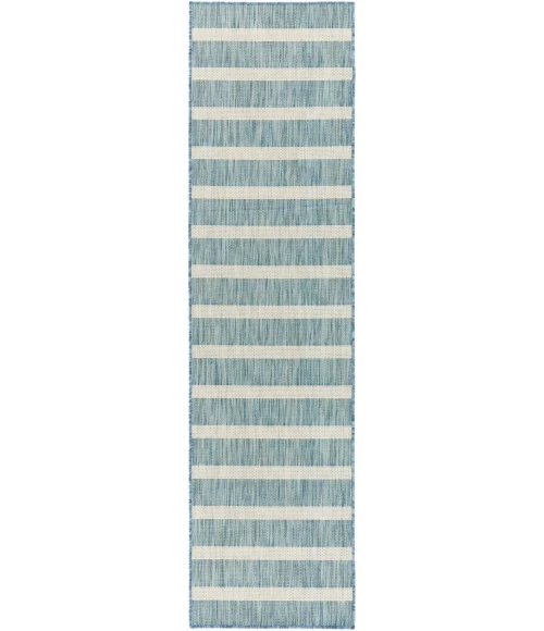Nourison Positano Aqua Ivory POS03 2 ft. 2 in. X 10 ft. Rect. Rug