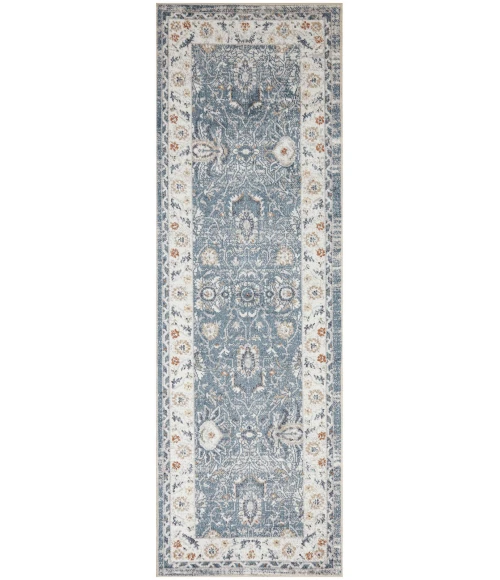 Nourison Astra Machine Washable Blue ASW20 2 ft. 2 in. x 8 ft. Rect. Rug