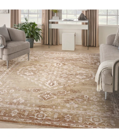 Nourison Astra Machine Washable Rust Multicolor ASW11 9 ft. X 12 ft. Rect. Rug